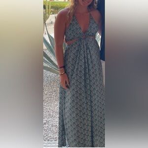 Karma Highway cut out blue maxi dress